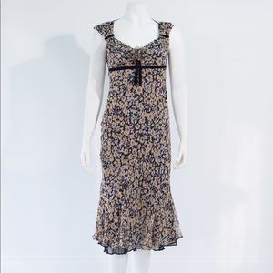 Floral Silk Midi Dress EV0042